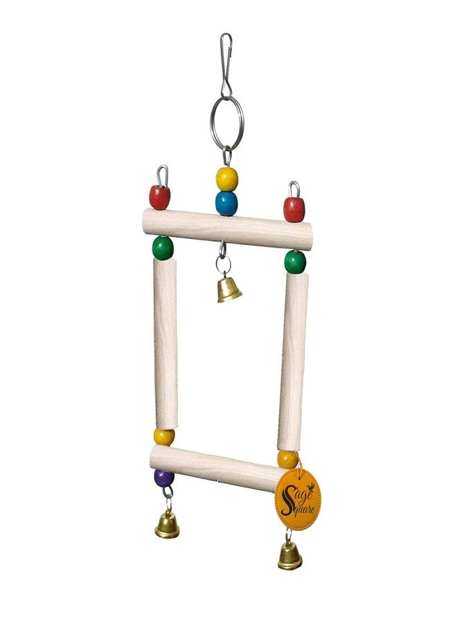 سايج سكوير لعبة خرز خشبية طبيعية مرحة مربعة الشكل من سيج، لعبة مرحة، إكسسوارات قفص، لعبة زينة للببغاوات، والبادجي، والكوكاتيل، وطيور الحب، والعصافير الصغيرة الأخرى. - Image 4